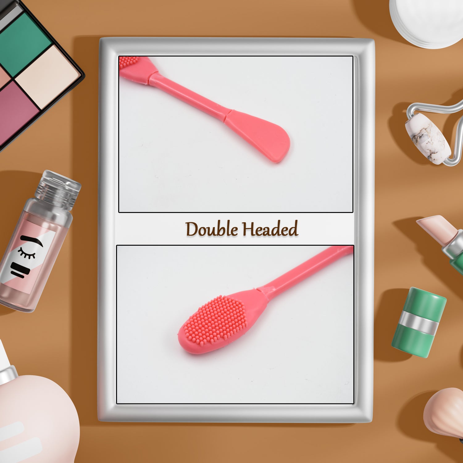 2 In 1 Double-headed Silicone Face Mask Brush (1 Pc) 2 In 1 Double-headed Silicone Face Mask Brush (1 Pc)